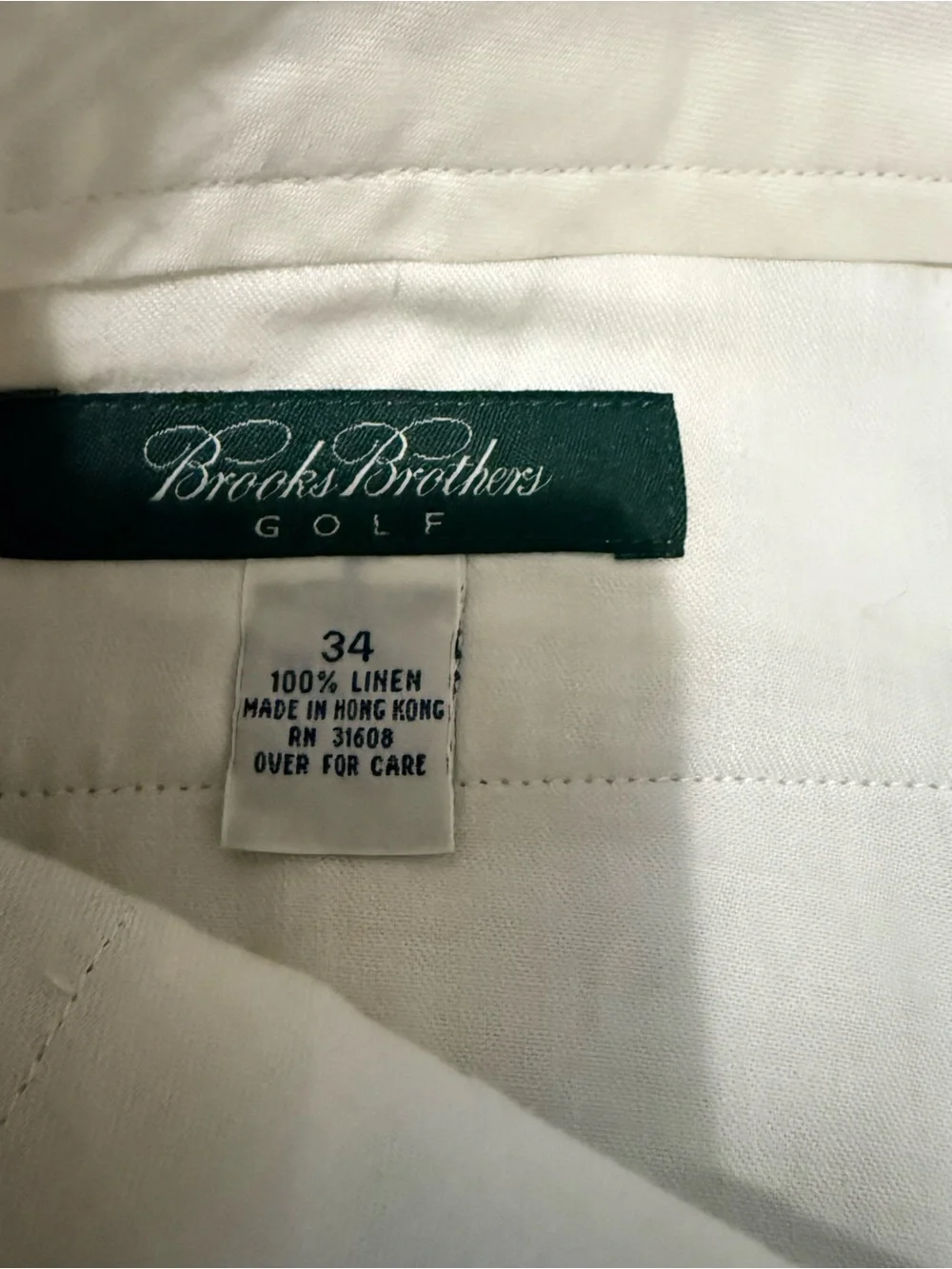 Brooks Brothers Khaki Pleated Linen Pants in Light Beige
